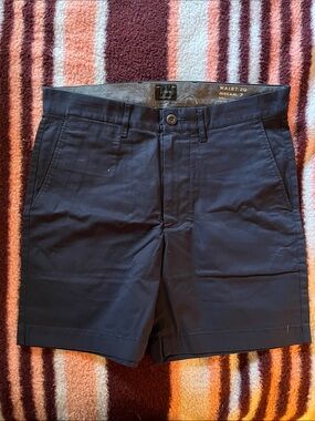 J. Crew Men's Flat-Front Shorts in Dark Navy